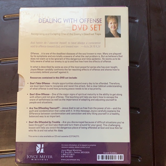 Joyce Meyer Media Joyce Meyer Dvd Set Dealing With Offense Never Opened Still In Plastic